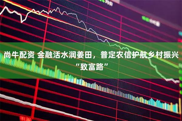 尚牛配资 金融活水润姜田,普定农信护航乡村振兴“致富路”